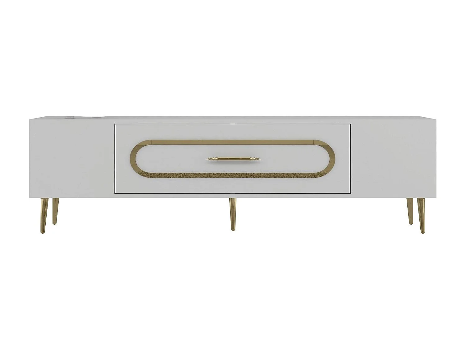 TV-meubel – 150 cm x 48,2 cm x 29,6 cm – Wit en goud – Melamine