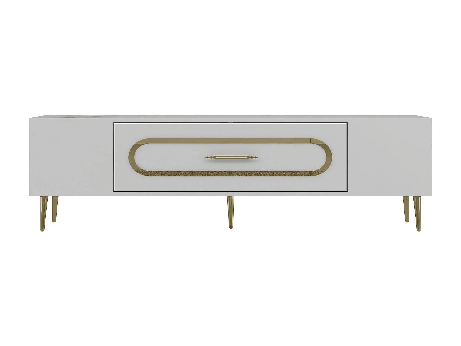 TV-meubel – 150 cm x 48,2 cm x 29,6 cm – Wit en goud – Melamine