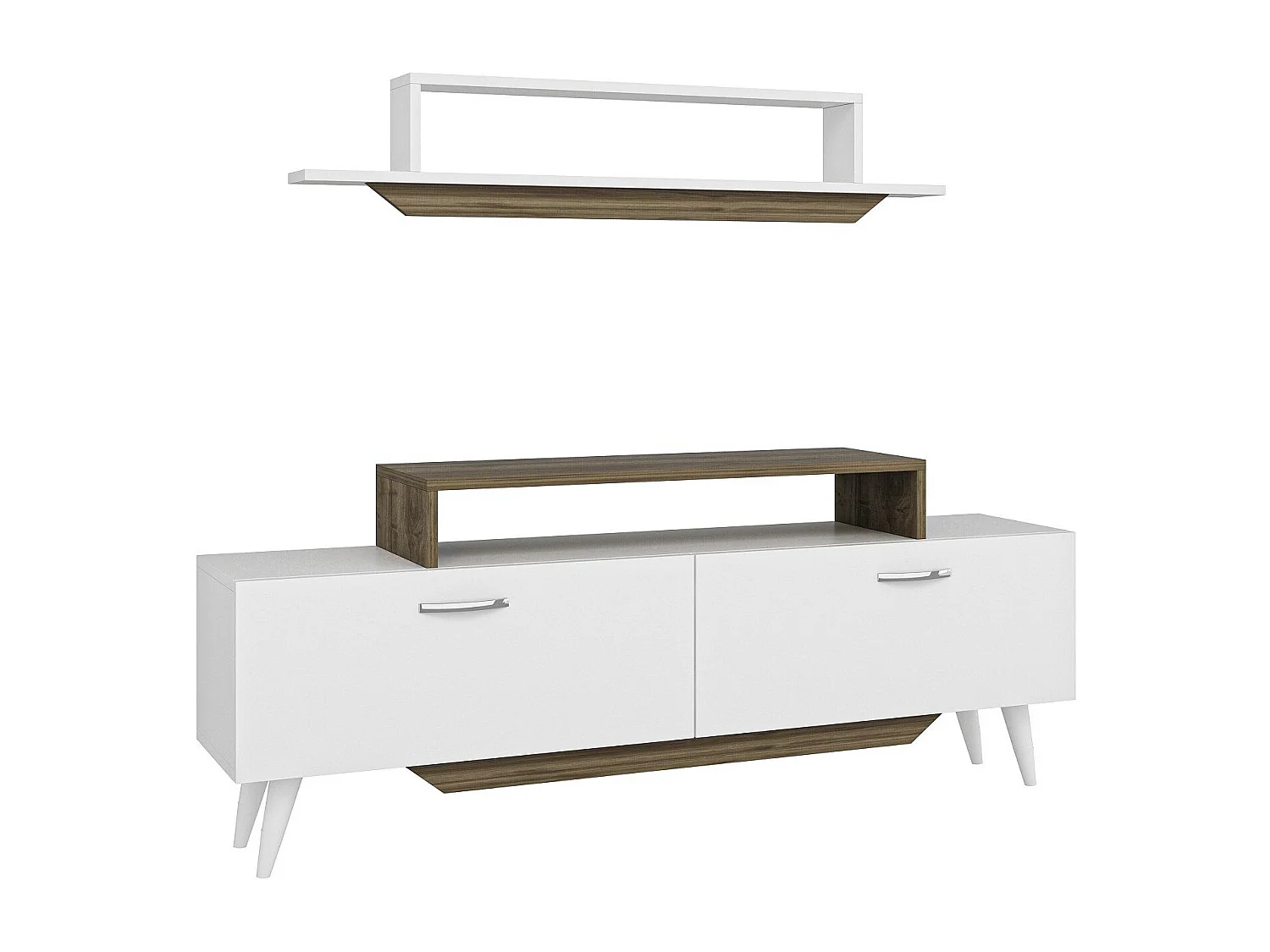 Harmony TV-meubel - Wit Walnoot