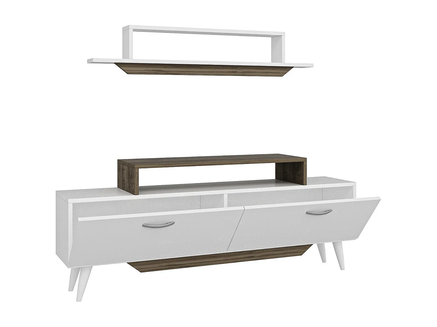 Harmony TV-meubel - Wit Walnoot