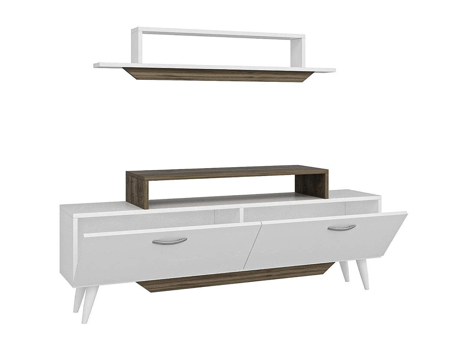 Harmony TV-meubel - Wit Walnoot