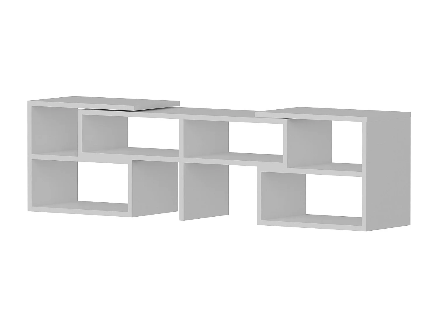 Meuble TV – 136,8 cm – Blanc – Aggloméré revêtu de mélamine