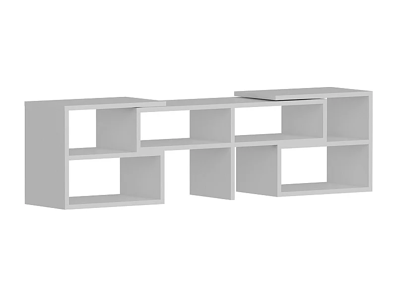 Meuble TV – 136,8 cm – Blanc – Aggloméré revêtu de mélamine