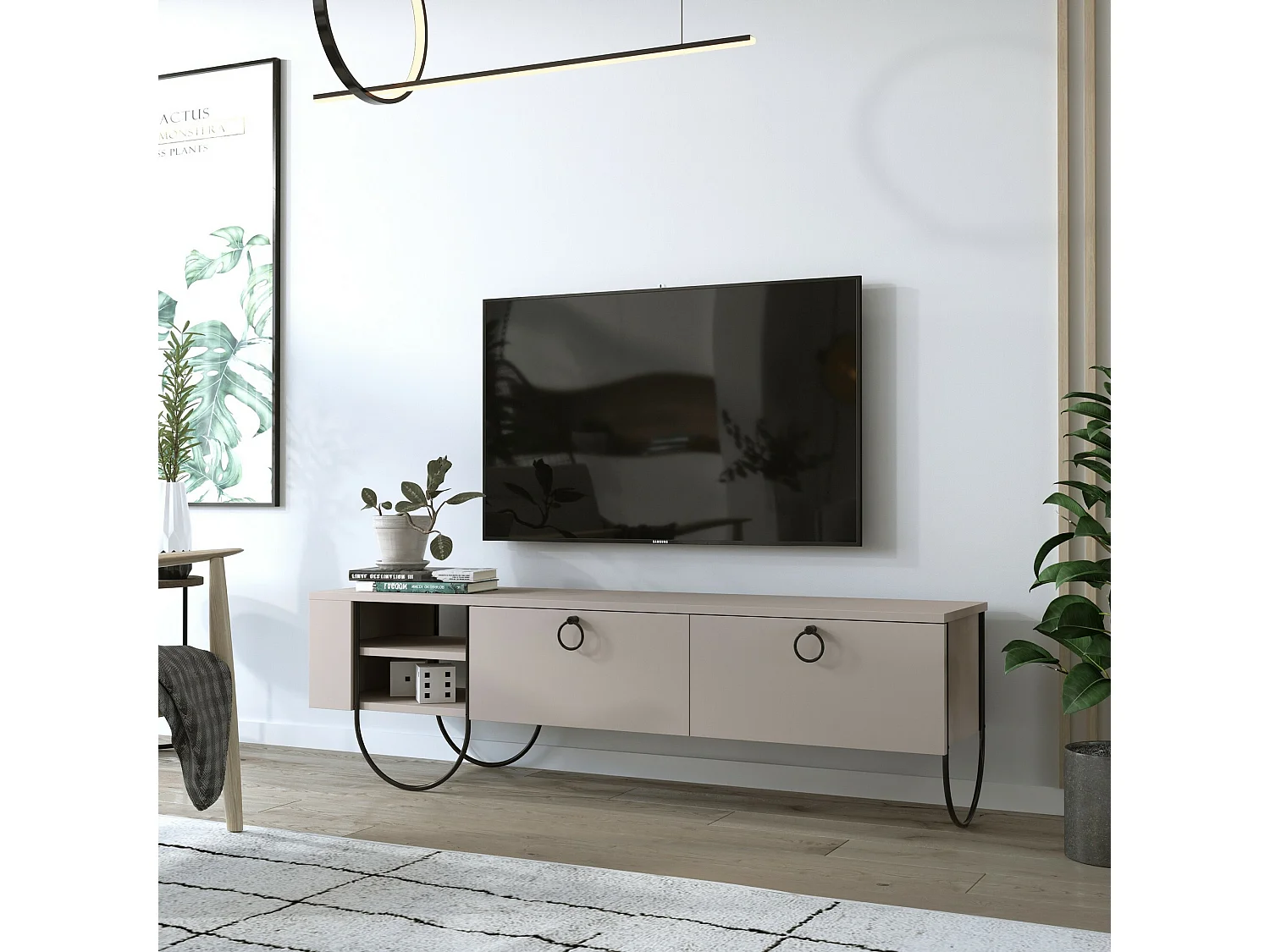TV-meubel – 150 cm – Licht mokka – Melamine gecoate spaanplaat