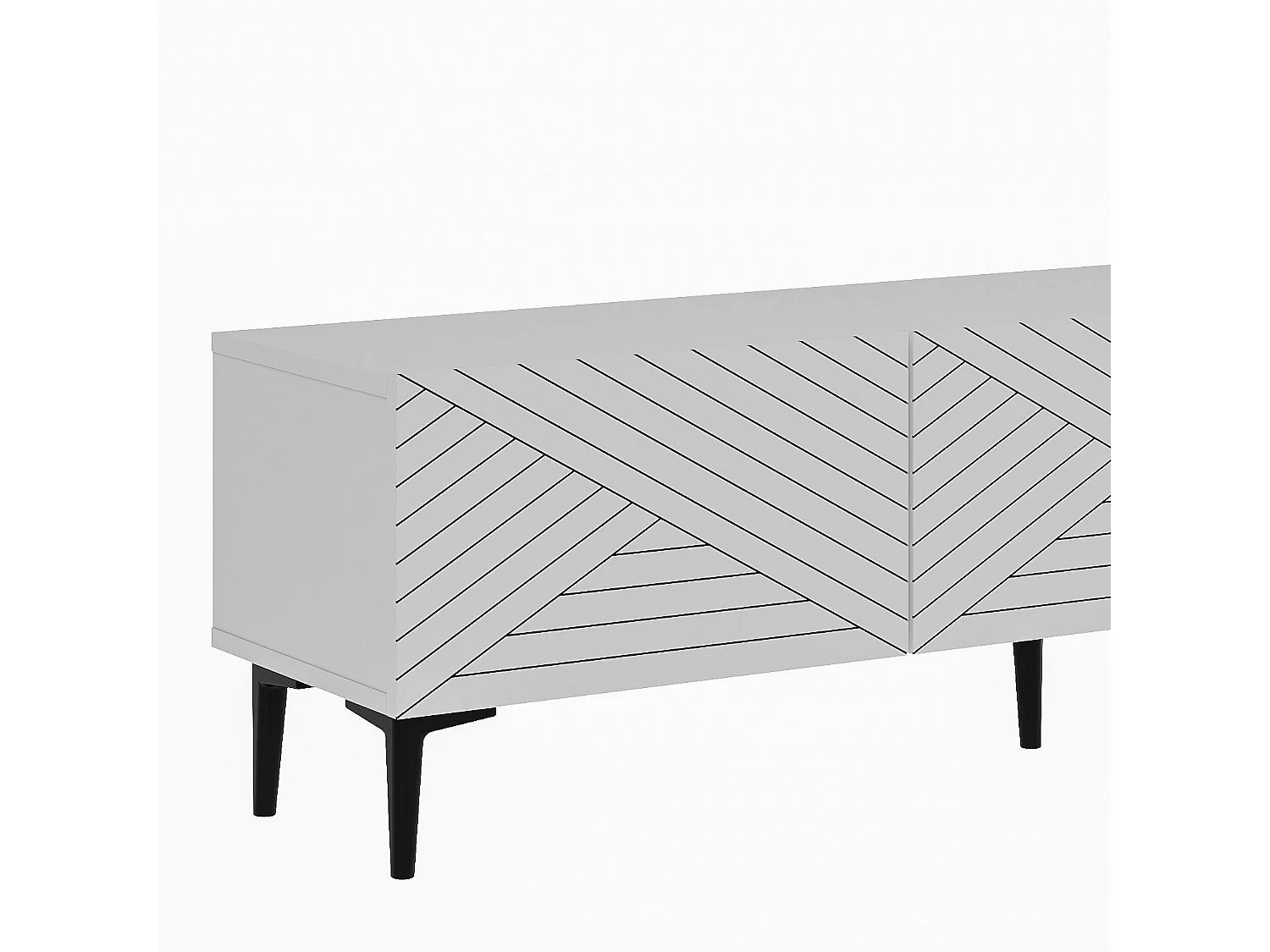 Meuble TV 3 portes basculantes Berta L160cm Blanc