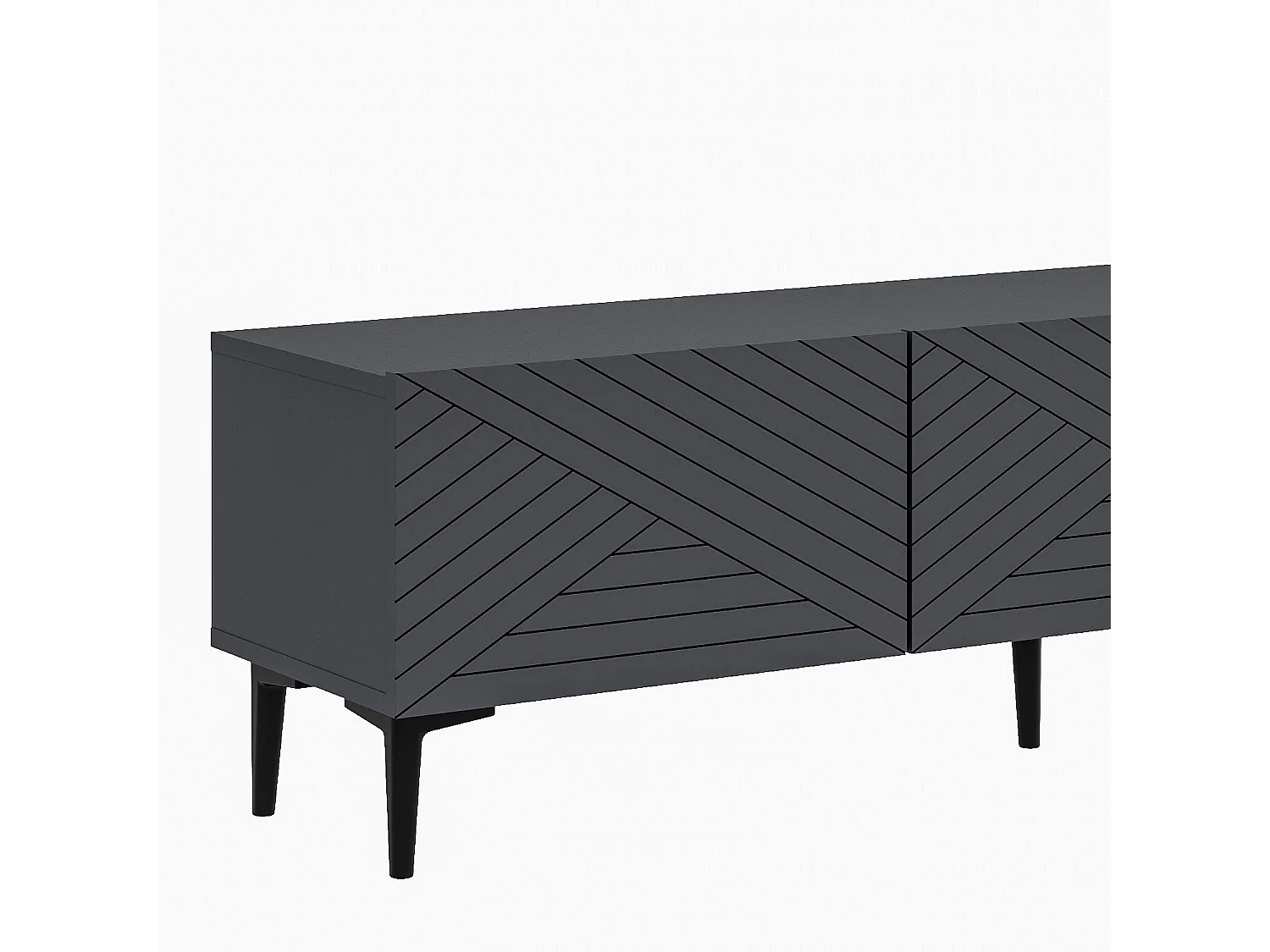 TV-meubel – 160 cm x 44,1 cm x 31,4 cm – Antraciet – Melamine gecoate spaanplaat