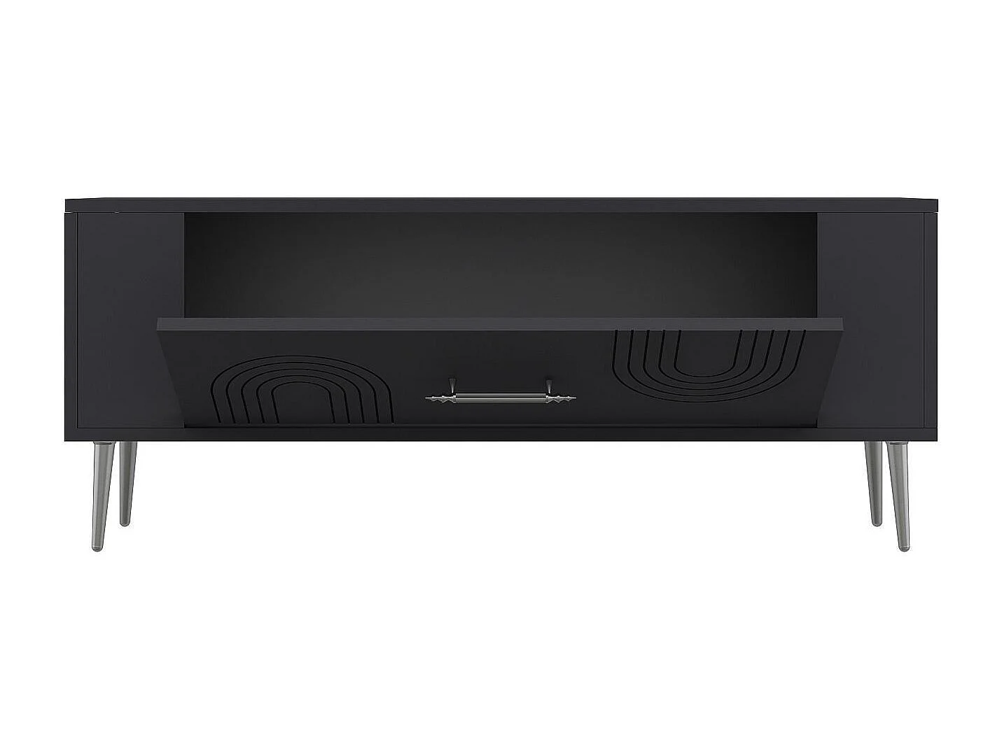 TV-Ständer – 120 cm x 48,2 cm x 26,4 cm – Anthrazit und Silber – Melaminbeschichtete Spanplatte