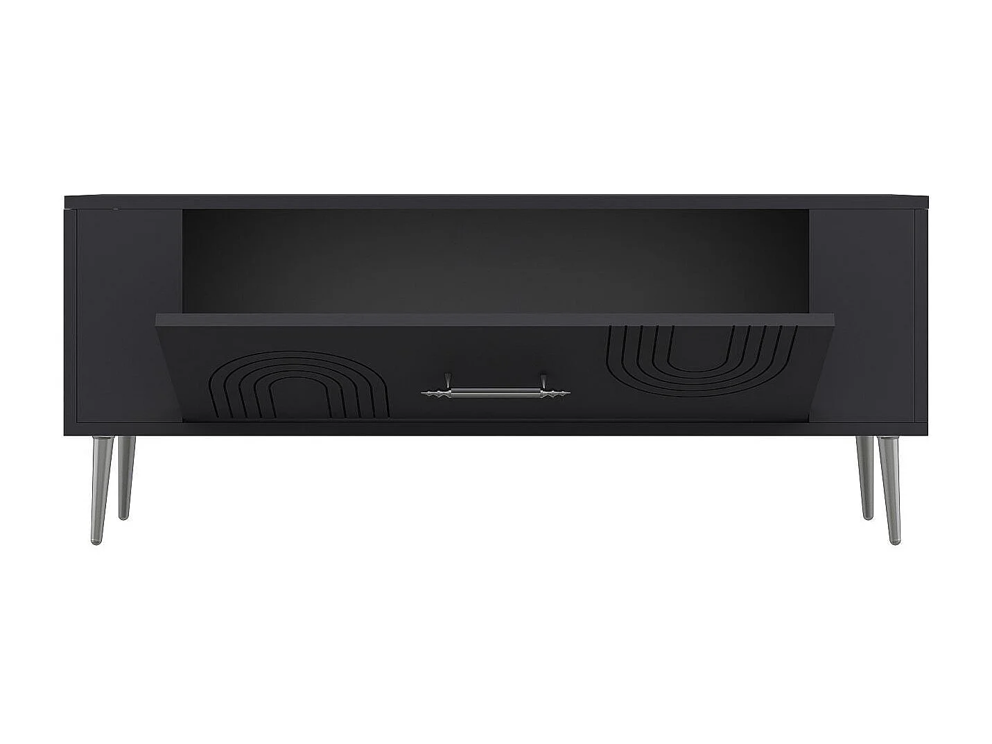 TV-Ständer – 120 cm x 48,2 cm x 26,4 cm – Anthrazit und Silber – Melaminbeschichtete Spanplatte