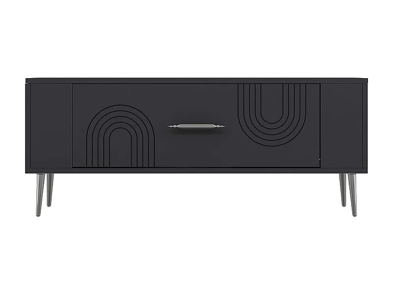 TV-Ständer – 120 cm x 48,2 cm x 26,4 cm – Anthrazit und Silber – Melaminbeschichtete Spanplatte