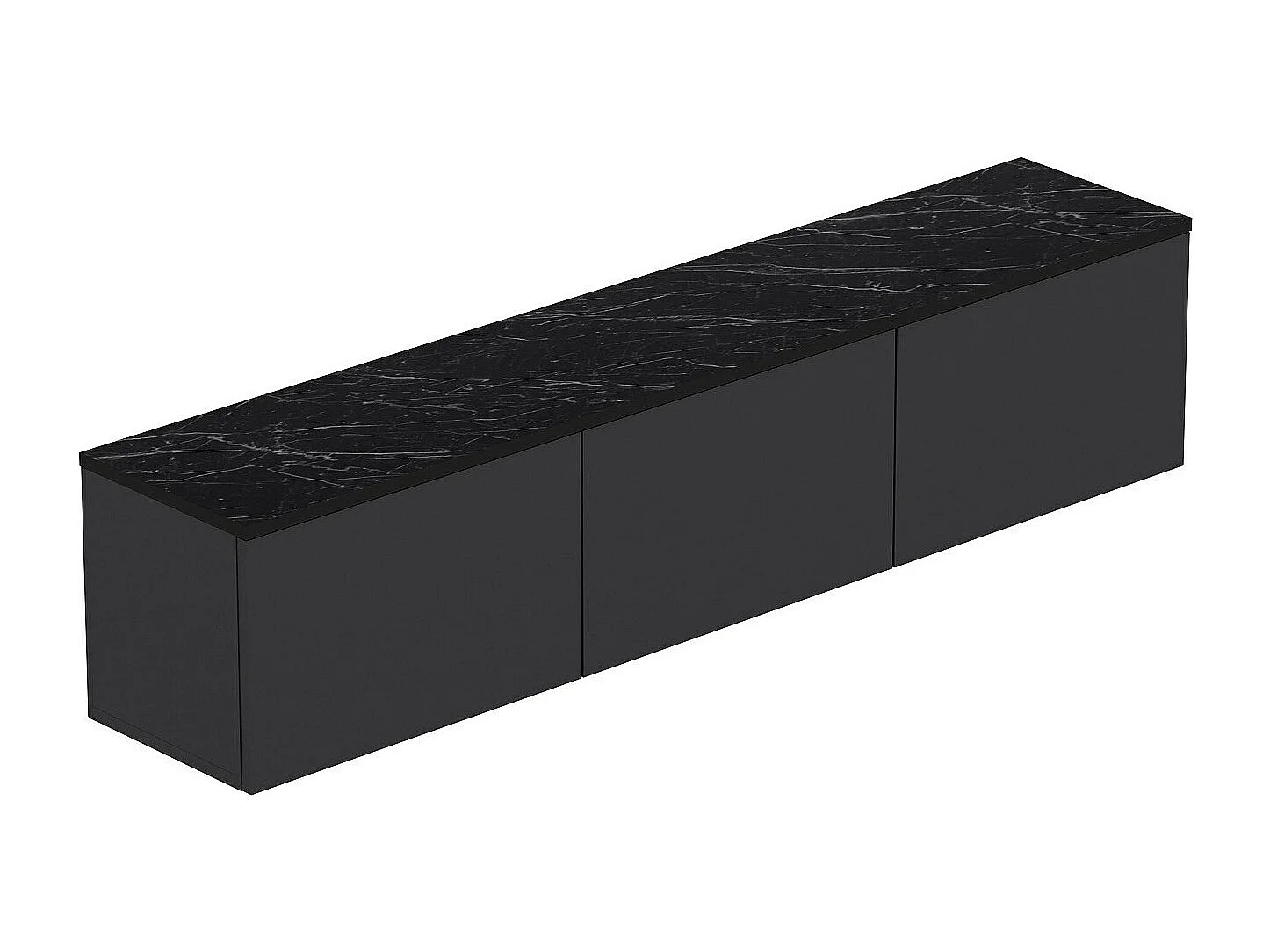 Meuble TV – 160 cm de large, 35 cm de haut, 32 cm de profondeur – Anthracite – Panneau de particules mélaminé