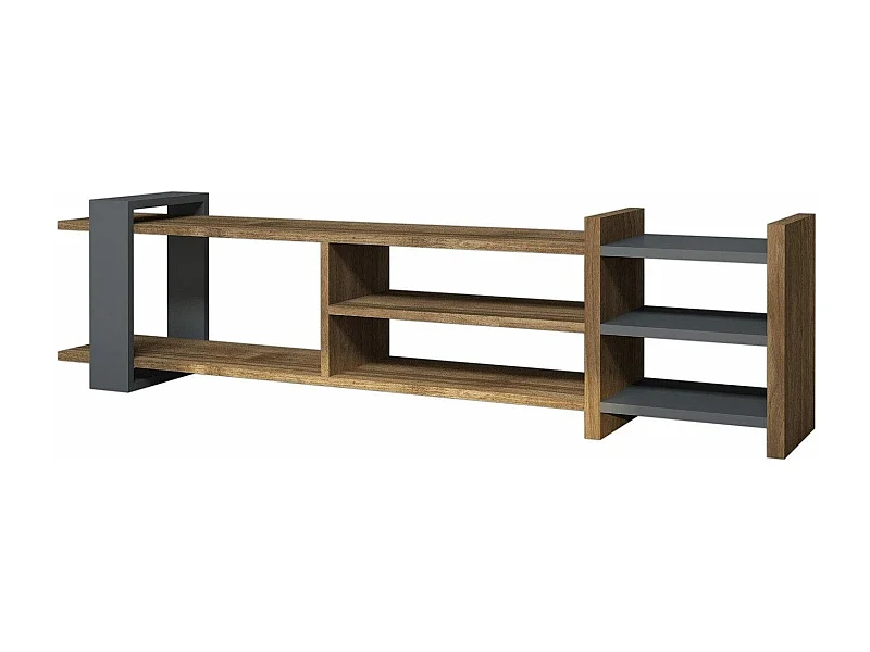 TV-Ständer – 156 cm x 40 cm x 29,6 cm – Walnuss und Anthrazit – Melaminbeschichtete Spanplatte