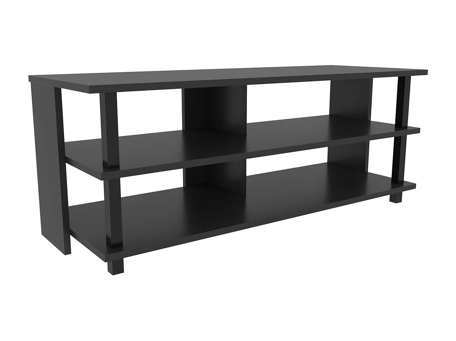Industriële tv-standaard, zwart en antraciet, 120 x 44,6 x 47,4 cm | 100% melamine gecoate spaanplaat, 18 mm dik | Stijlvol en duurzaam voor moderne woonkamers