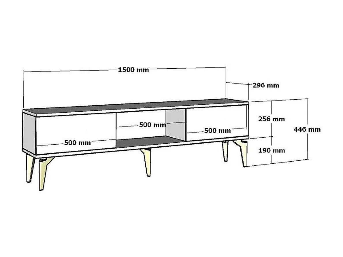 Szafka RTV z kominkiem elektrycznym – 150 cm x 44,6 cm x 29,6 cm – biała – płyta wiórowa pokryta melaminą