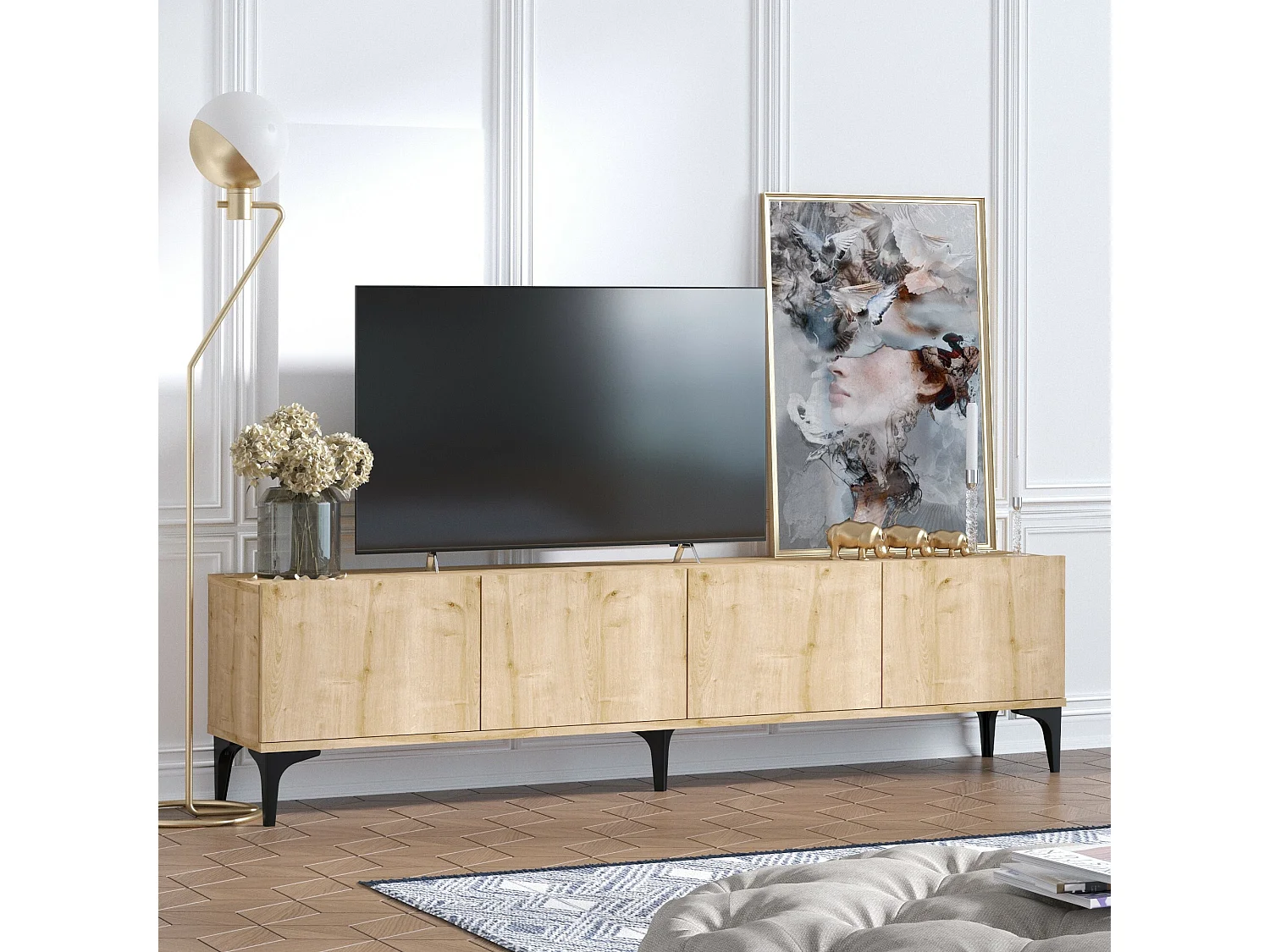 Mobile TV rovere zaffiro – 180 cm – 100% pannello truciolare rivestito in melaminico