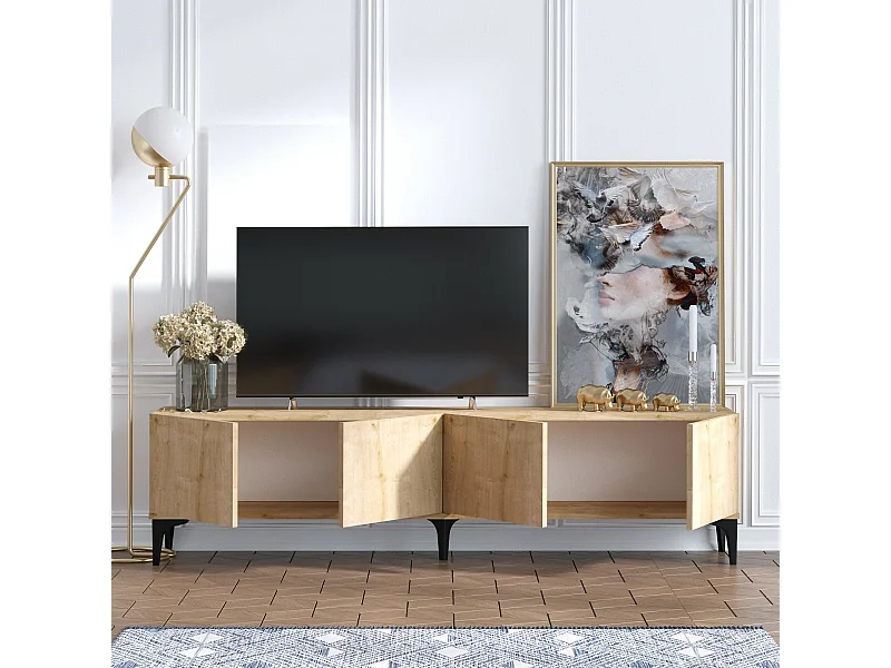 Meuble TV chêne saphir – 180 cm – 100% panneaux de particules revêtus de mélamine