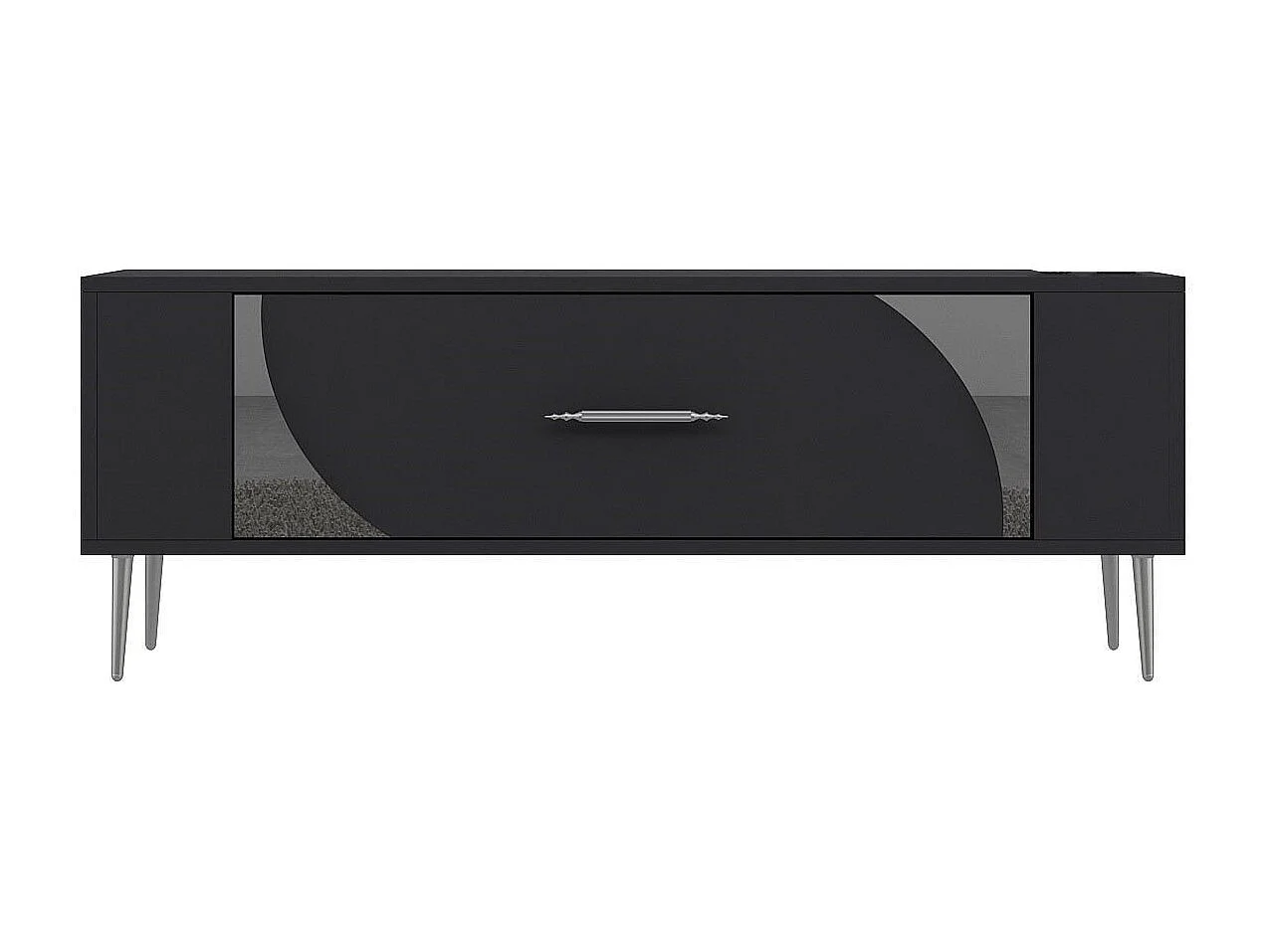 TV-Ständer – 120 cm x 48,2 cm x 26,4 cm – Anthrazit und Silber – Melaminbeschichtete Spanplatte