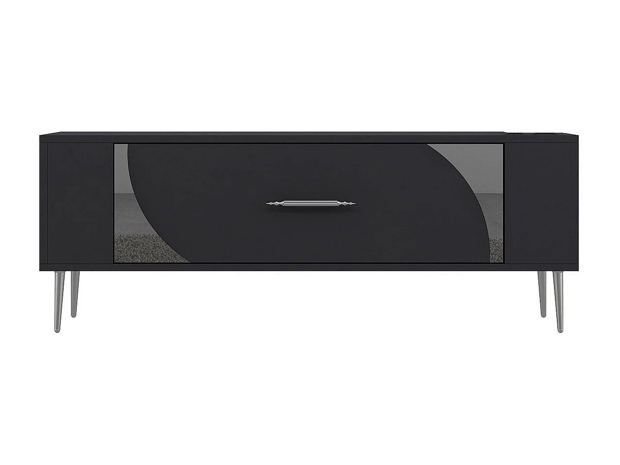 TV-Ständer – 120 cm x 48,2 cm x 26,4 cm – Anthrazit und Silber – Melaminbeschichtete Spanplatte