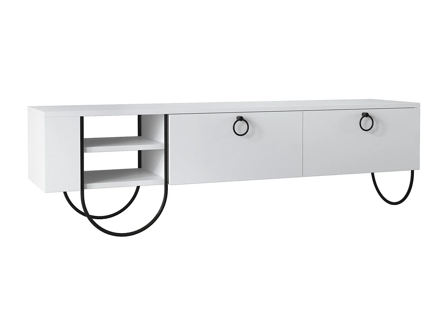 Moderne tv-standaard – 150 cm – Wit – Melamine gecoate spaanplaat