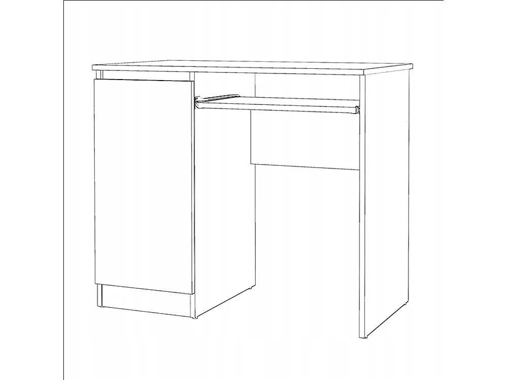 Bureau Gaming Blanc  Mat 90 cm avec 2 Étagères