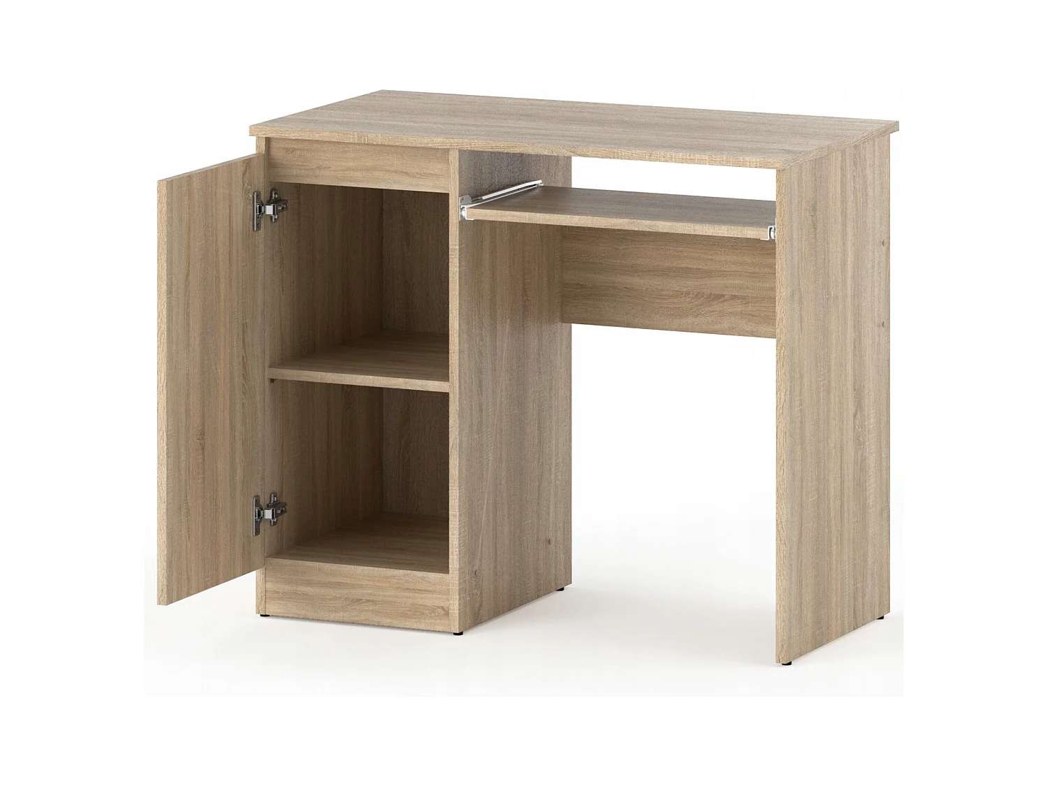 Bureau Gaming Chêne Sonoma 90 cm avec 2 Étagères