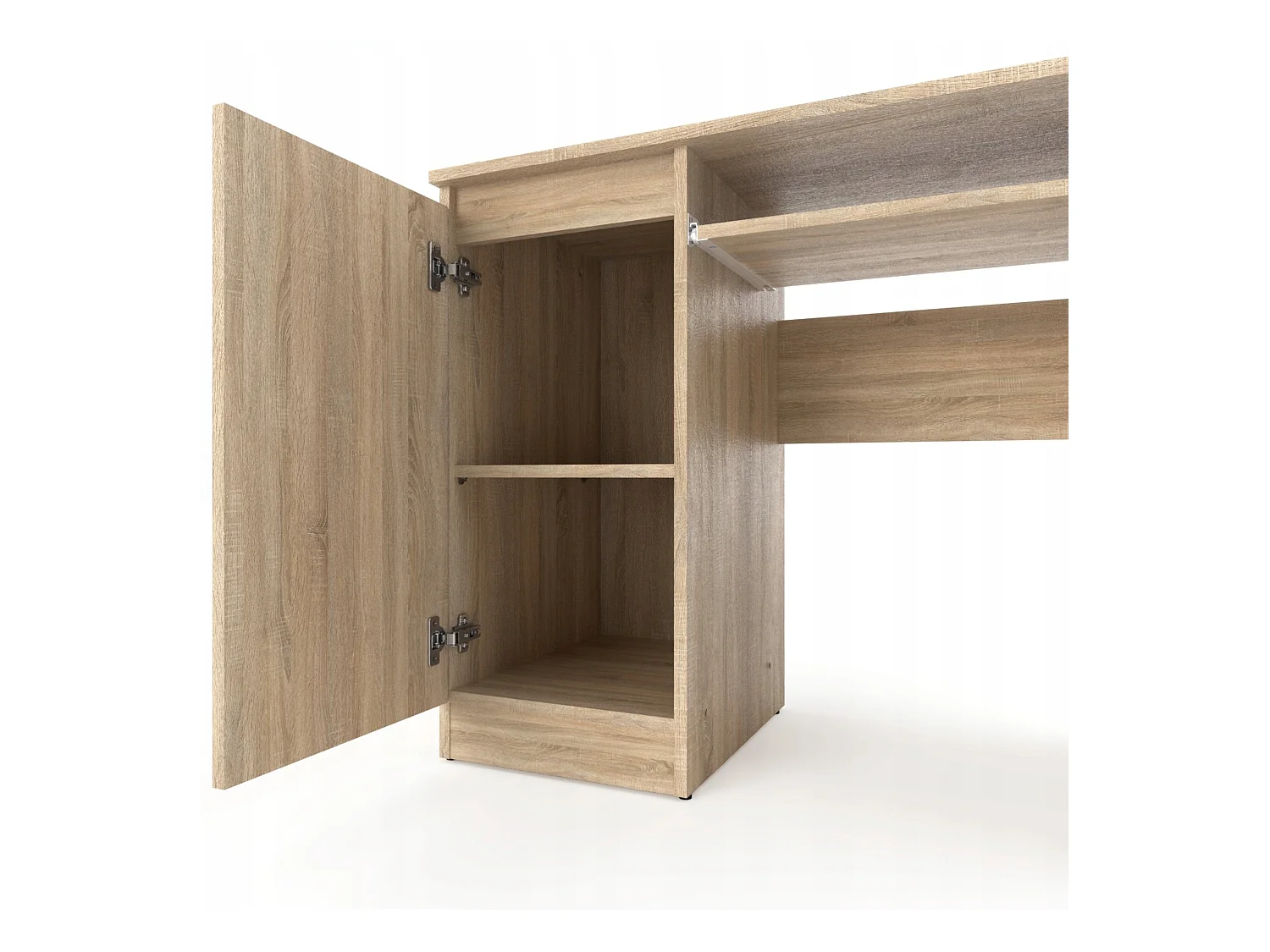 Bureau Gaming Chêne Sonoma 90 cm avec 2 Étagères