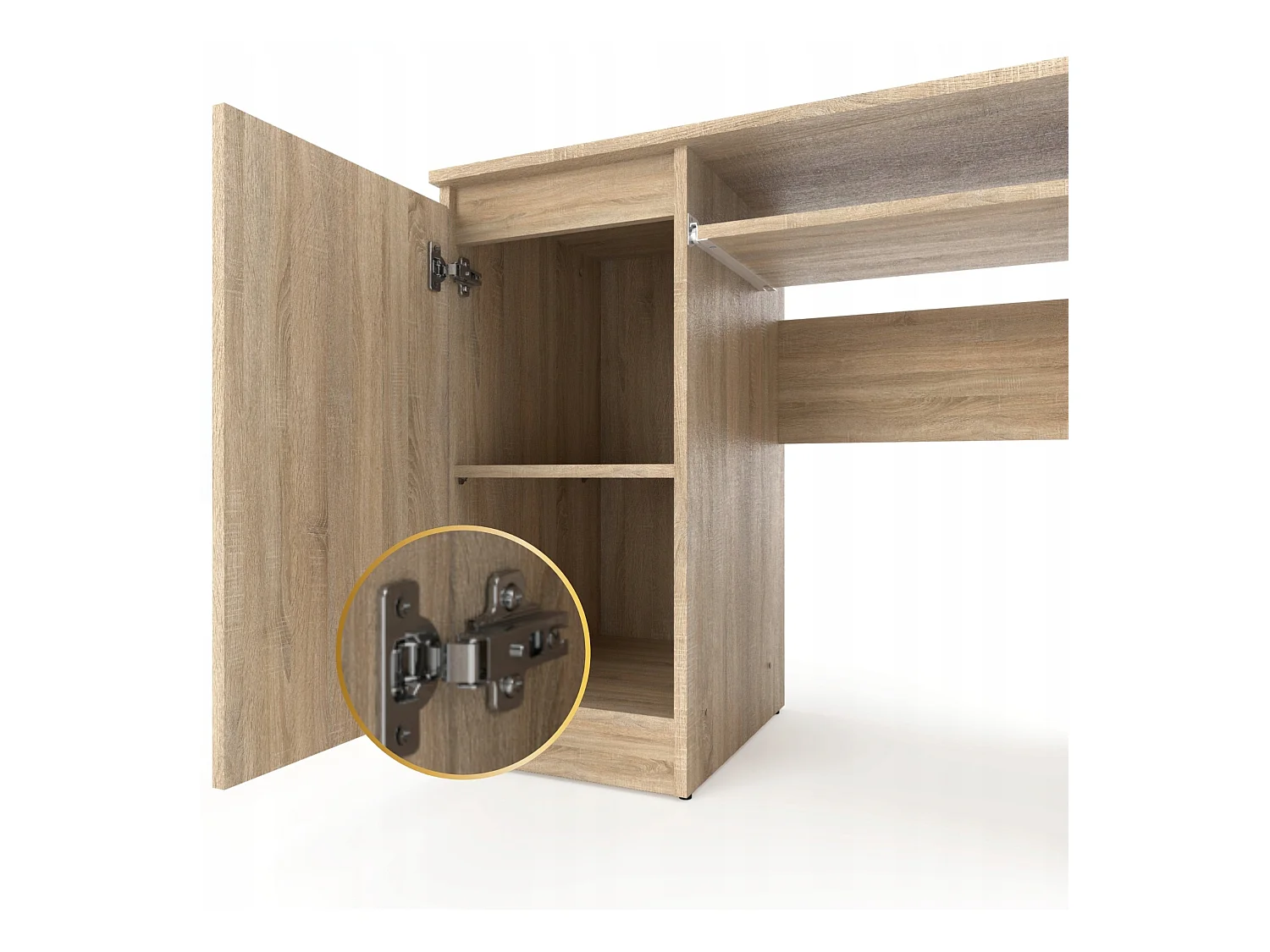 Bureau Gaming Chêne Sonoma 90 cm avec 2 Étagères