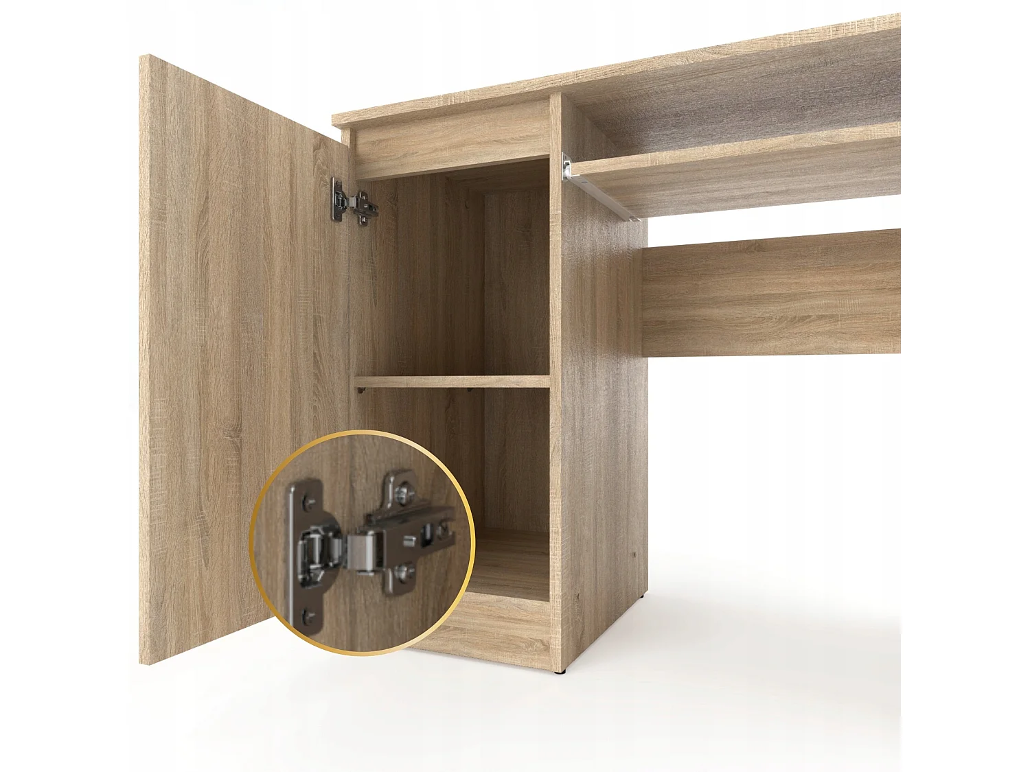 Bureau Gaming Chêne Sonoma 90 cm avec 2 Étagères