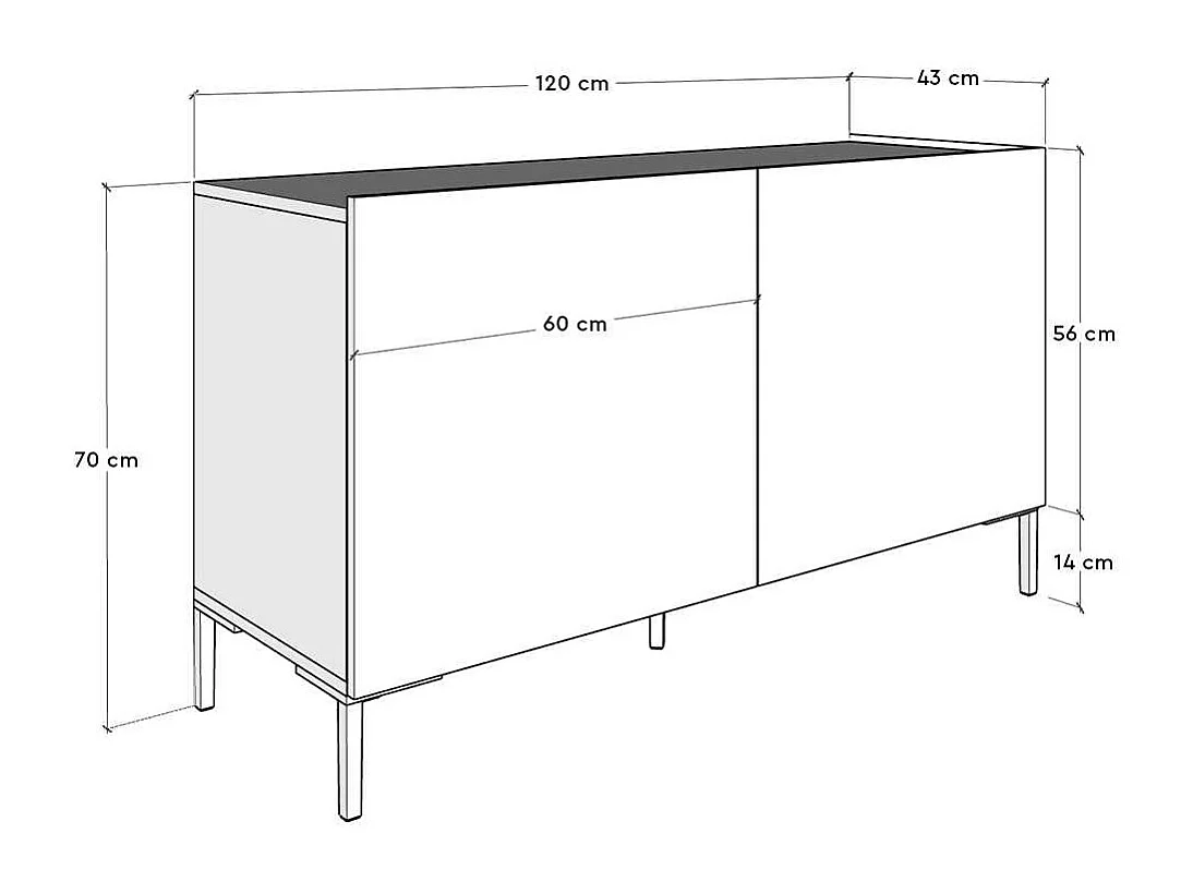 Suporte para TV Cleo em Taupe – Móvel Moderno de 120 x 70 x 43 cm