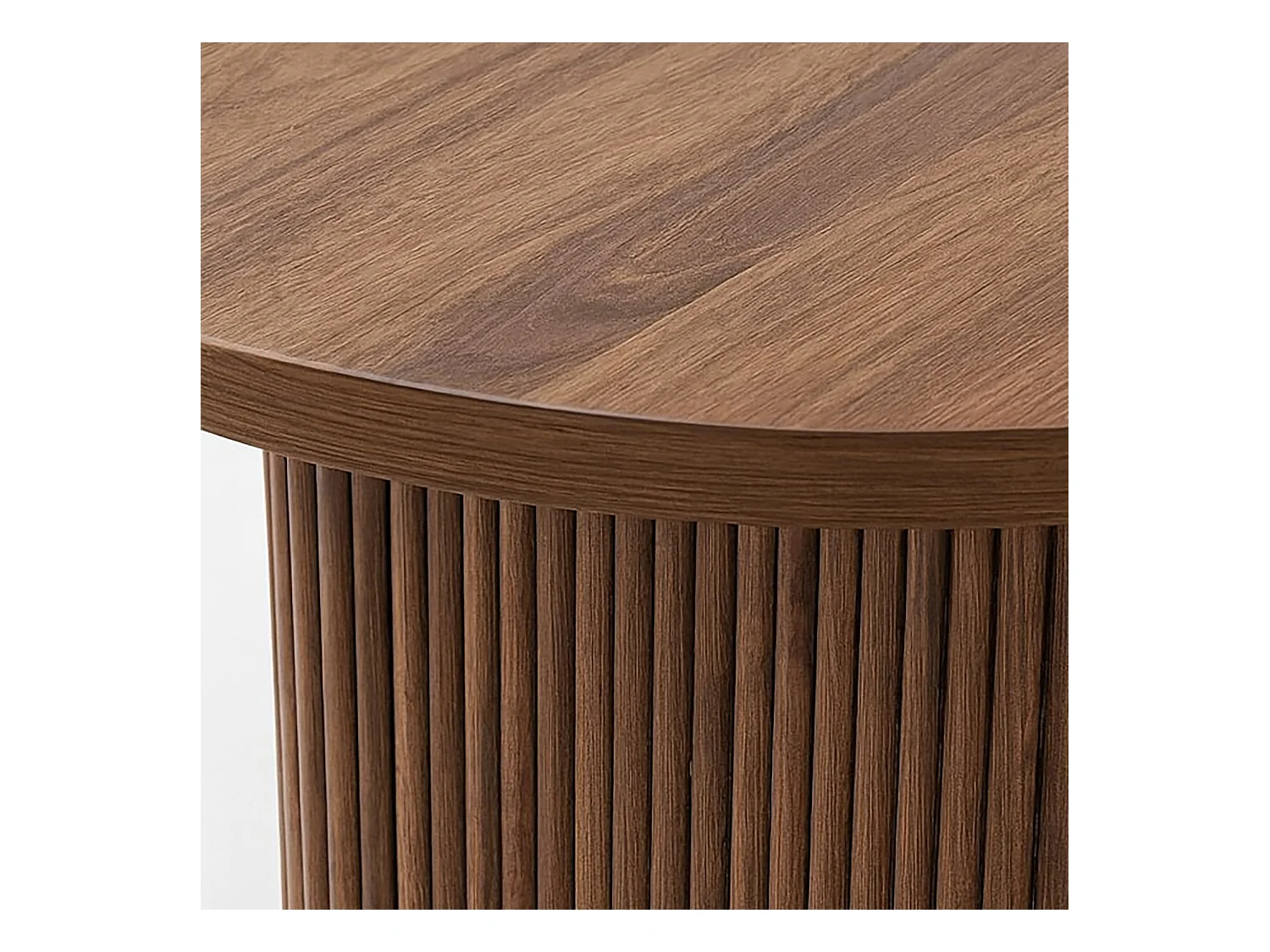 Now's Home - Table A Manger Ovale Effet Noyer Pieds Stries 230x90x76cm Selma