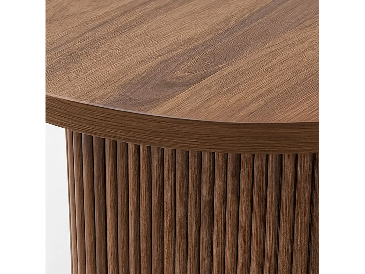 Now's Home - Table A Manger Ovale Effet Noyer Pieds Stries