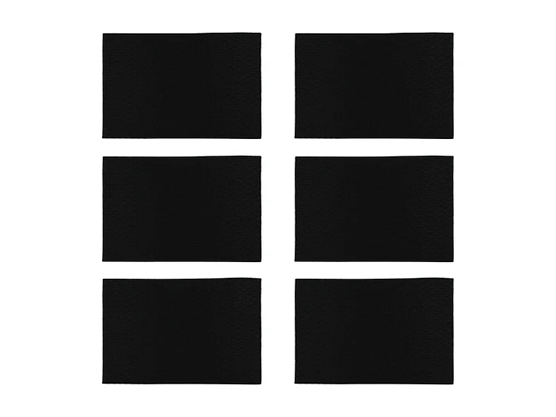 Novastyl - Lot 6 Sets De Table Ica 43x30cm En Plastique Effet Cuir Tresse Noir