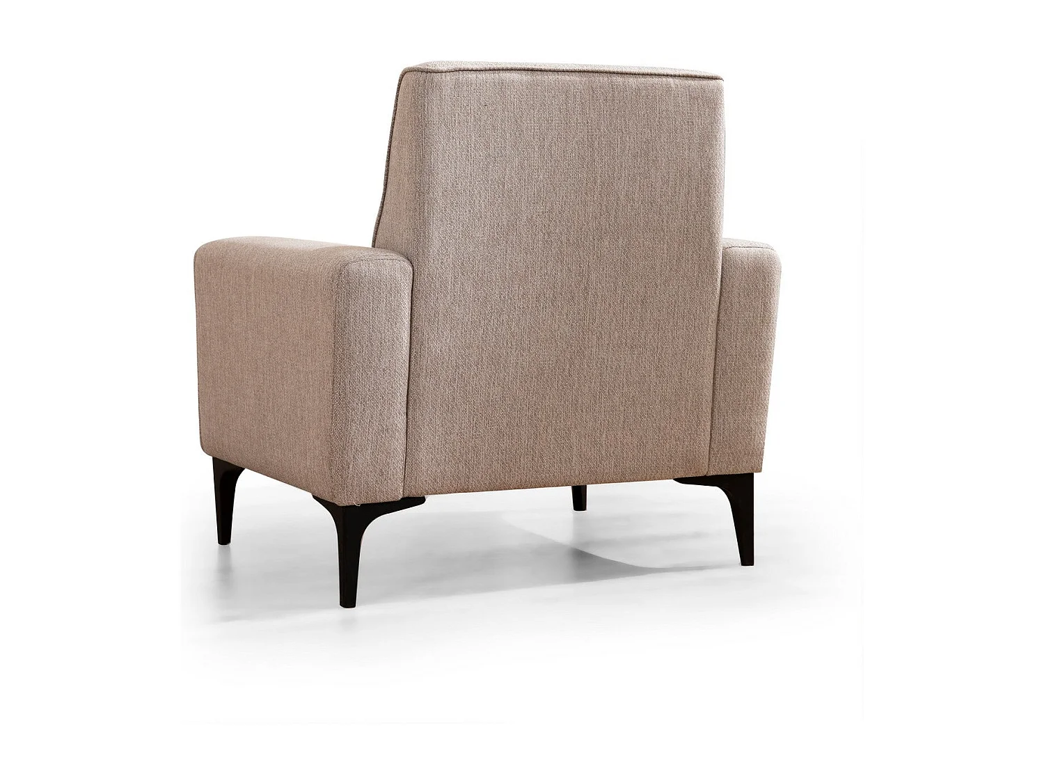 Elegancki fotel 1-osobowy, jasnobrązowy, 90 x 85 x 77 cm | Stelaż z drewna bukowego i płyty wiórowej, tkanina 100% poliester | Poduszki piankowe