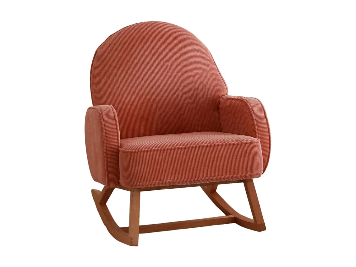 Elegante koraalkleurige fauteuil, corduroy, 78 x 91 x 75 cm | 100% polyester, beukenhouten frame, poten van 28 cm | Comfort en stijl voor wo