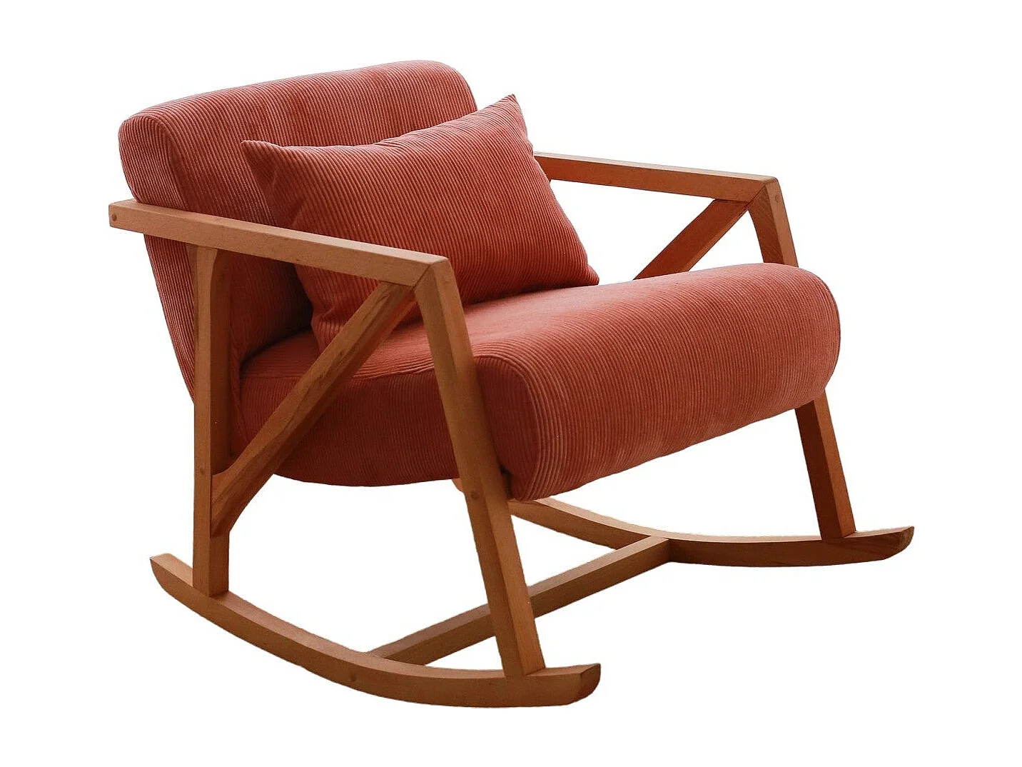 Elegante poltrona, 100% velluto, colore rosso, 67 x 75 x 85 cm | Gambe in legno, comoda altezza di seduta: 51 cm | Perfetta per spazi modern