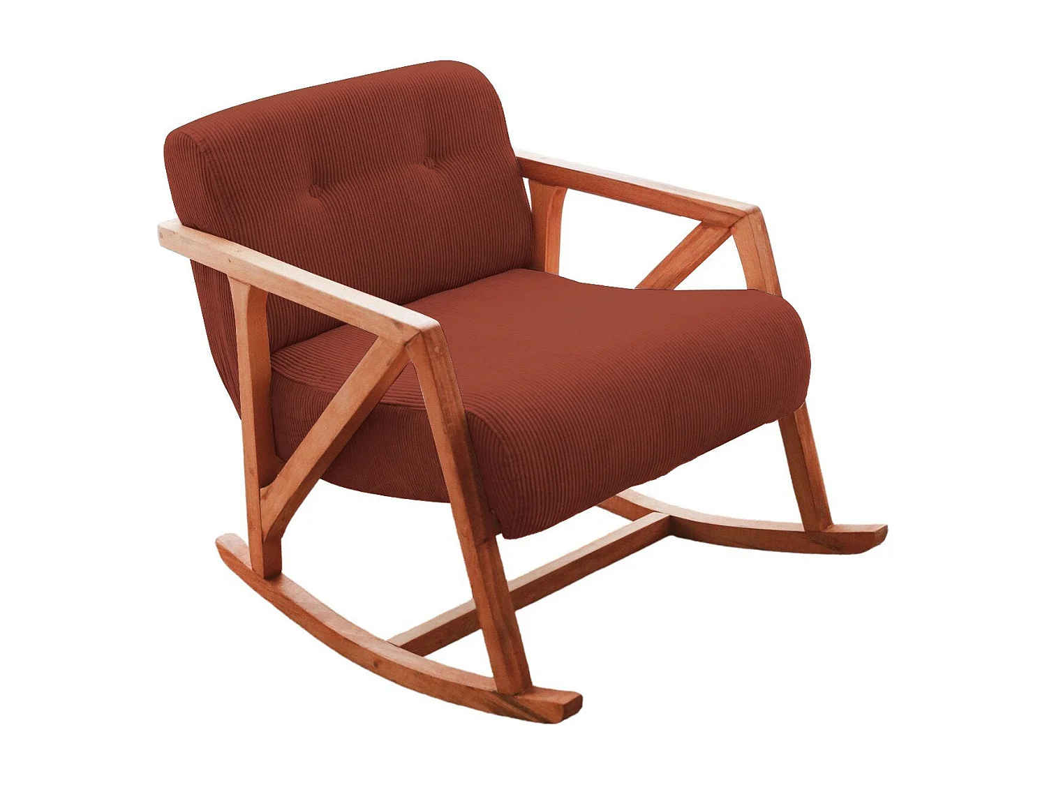 Elegante poltrona, 100% velluto, colore rosso, 67 x 75 x 85 cm | Gambe in legno, comoda altezza di seduta: 51 cm | Perfetta per spazi modern