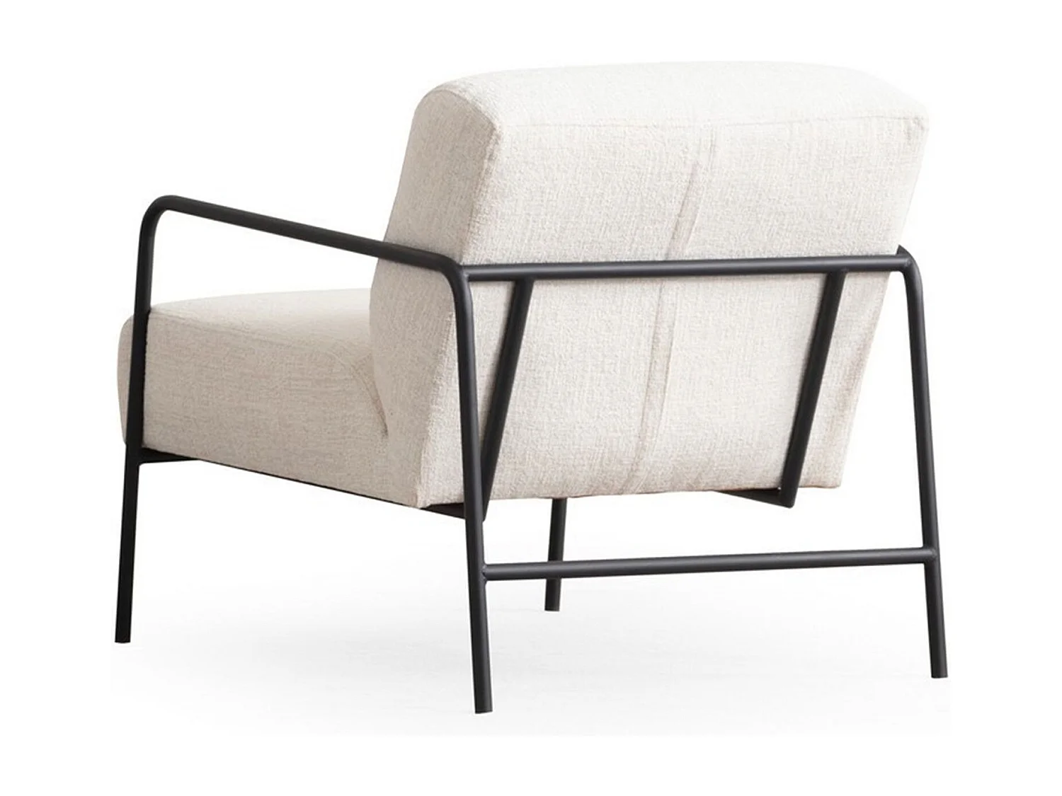 Elegante fauteuil, wit, 70 x 90 x 75 cm | Frame van beukenhout en spaanplaat, 100% polyester, zachte schuimkussens | Zwarte metalen poten