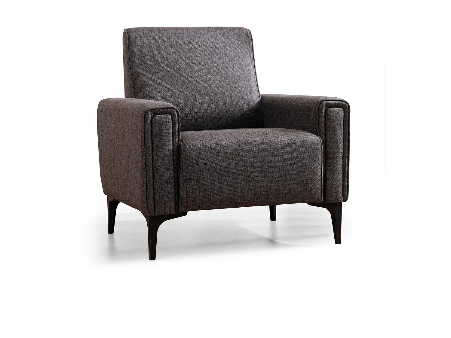 Elegante 1-zits fauteuil, donkergrijs, 90 x 85 x 77 cm | Frame van beukenhout en spaanplaat, stof van 100% polyester | Kussens van schuimrub