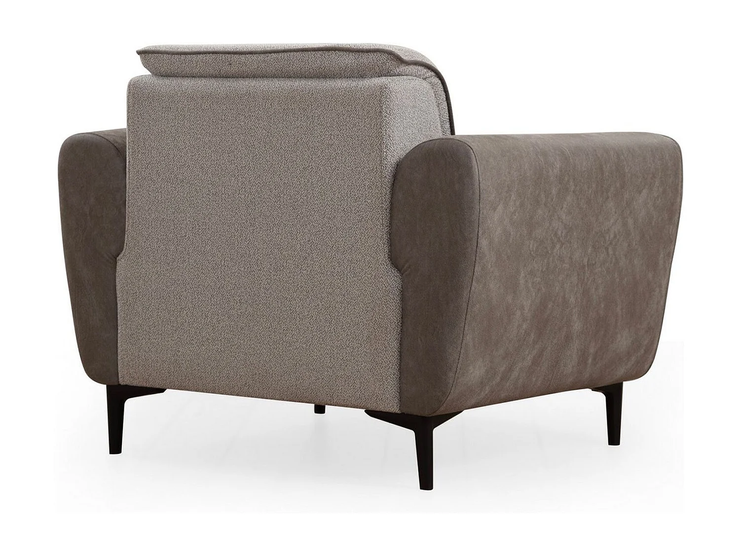 Elegancki fotel 1-osobowy, szary, 100 cm | Stelaż z drewna bukowego i płyty wiórowej, tkanina 100% poliester | Miękkie poduszki piankowe, łatwe do czyszczenia