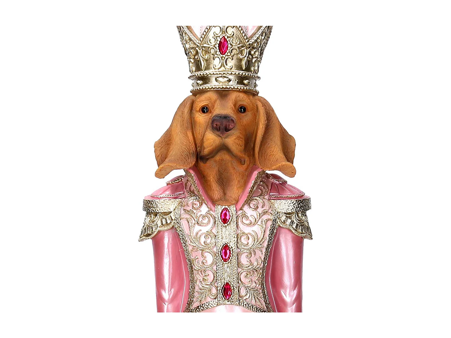 Soldatino in resina, a forma di cane colore rosa cm17x15h61,5