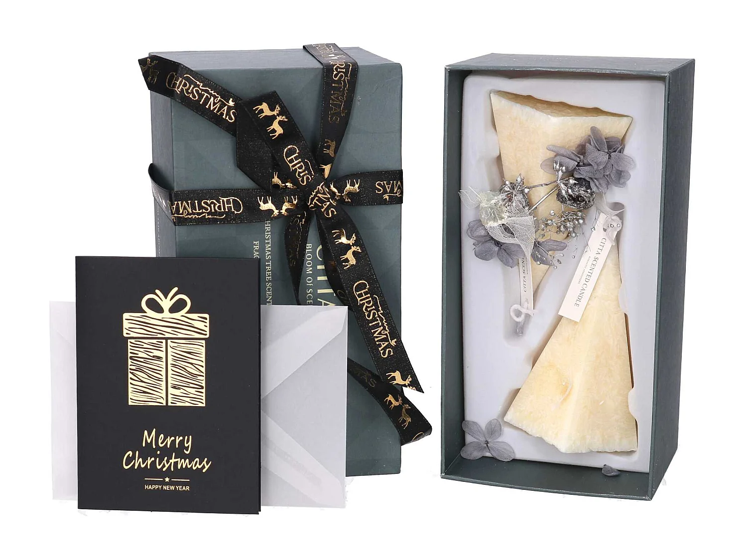 Set di 2 candele in cera profumata con aroma Gardenia cm22,5x12x10