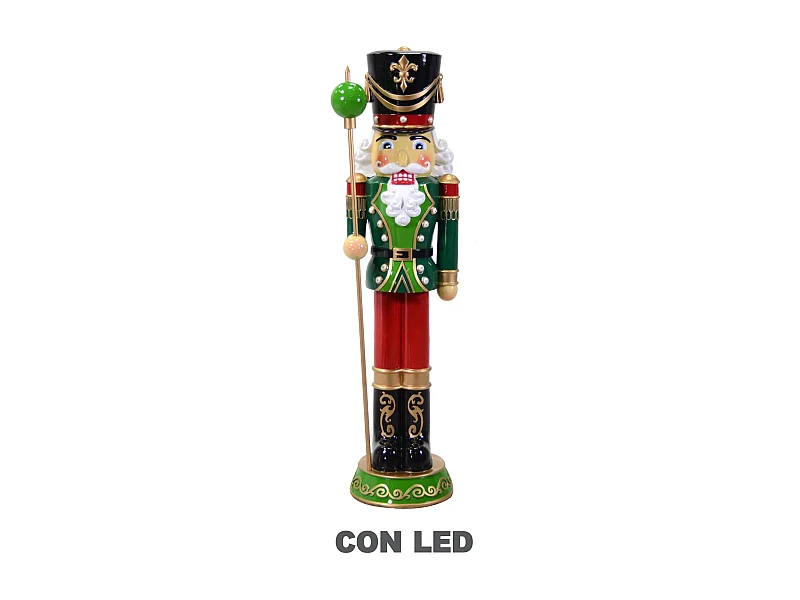 Soldatino in resina con led nero cm47x44h156