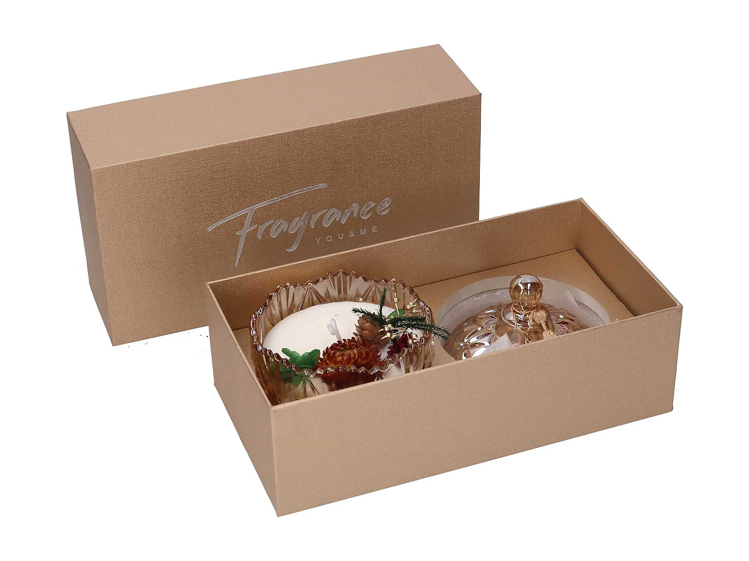 Candela profumata in vetro con frutta cm24x13h8