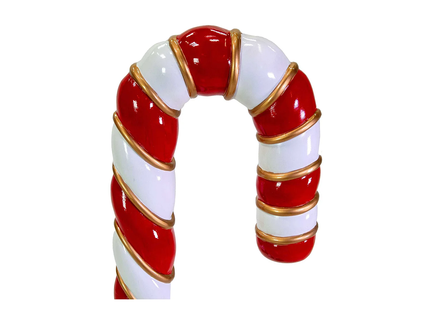 Statua in resina, forma  bastoncino di zucchero rosso cm49x47h152