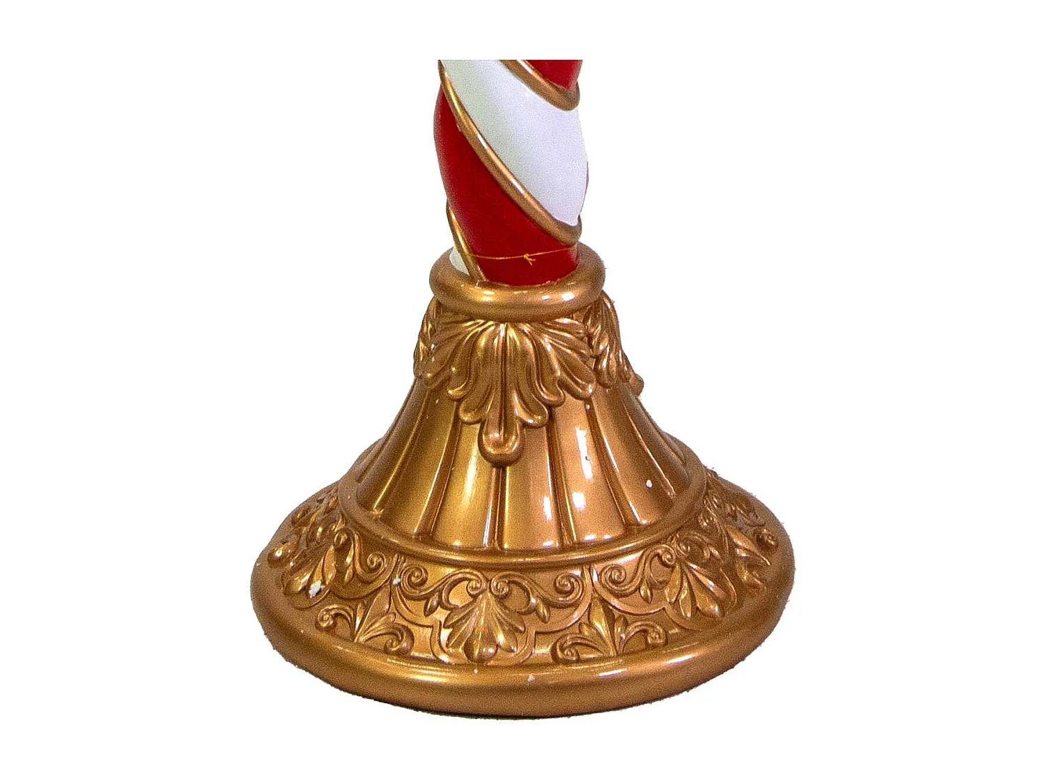 Statua in resina, forma  bastoncino di zucchero rosso cm49x47h152