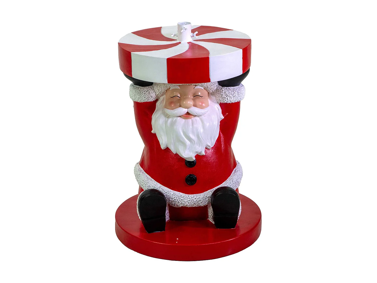 Base albero in resina, con babbo natale rosso cm52x52h63