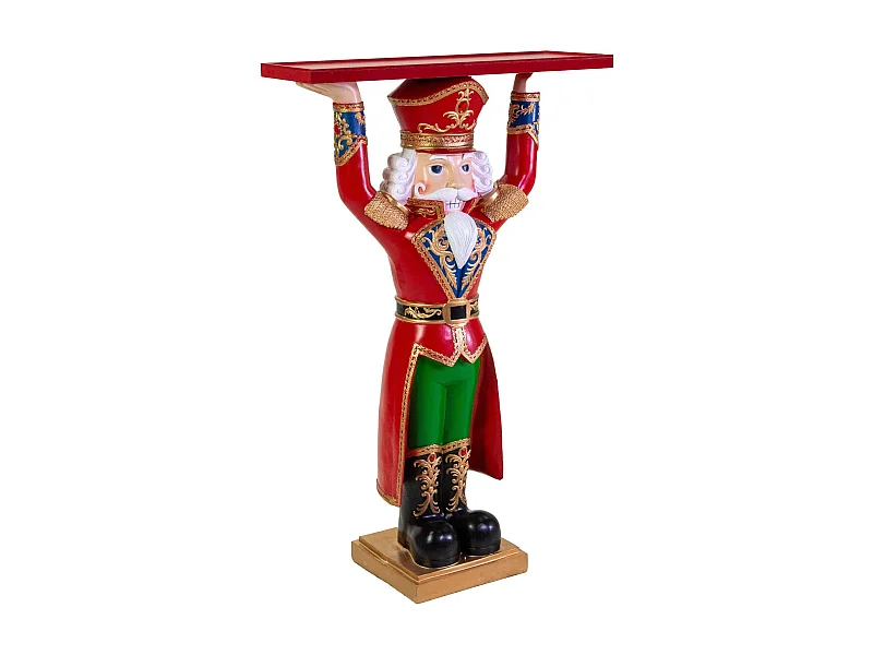 Soldatino in resina con vassoio rosso cm64x26,5h106,5