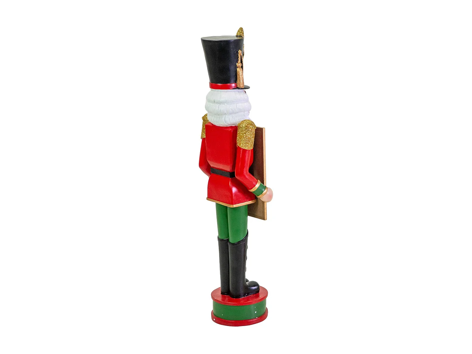 Soldatino in resina con cartello rosso cm18,3x0,9h30