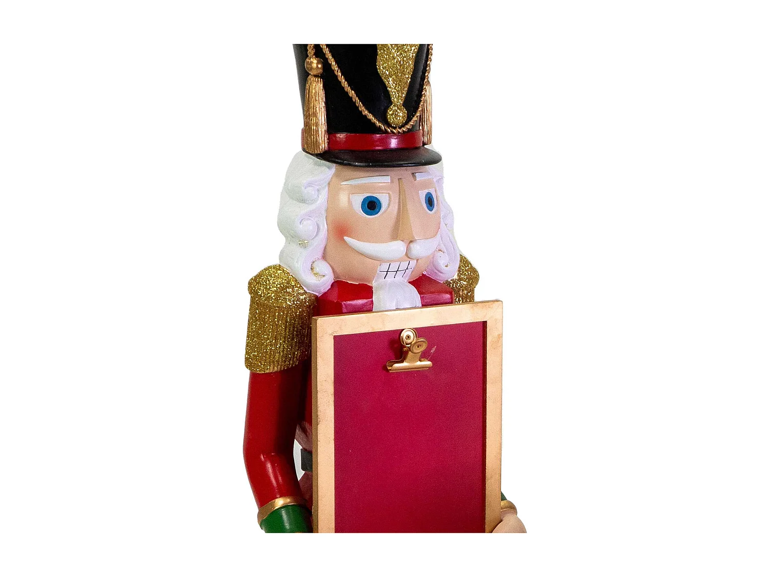 Soldatino in resina con cartello rosso cm18,3x0,9h30