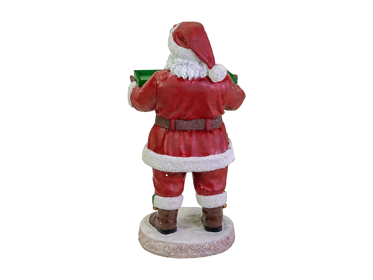 Babbo natale in resina con vassoio rosso cm53x48h93