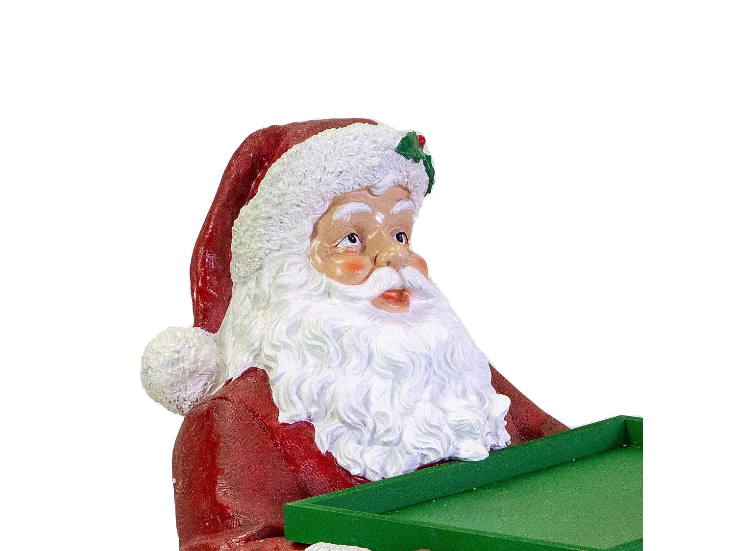 Babbo natale in resina con vassoio rosso cm53x48h93